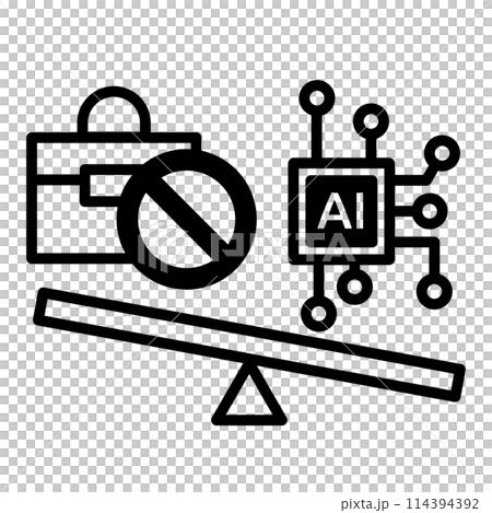 Icons of jobs being replaced by AI 114394392