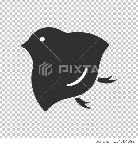 Traditional Japanese pattern of wave chidori - simple and cute black bird Japanese style silhouette icon material Traditional Japanese pattern of wave chidori - simple and cute black bird Japanese style silhouette icon material 114394988