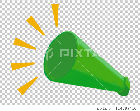 Megaphone (green) with concentrated lines Megaphone (green) with concentrated lines 114395416