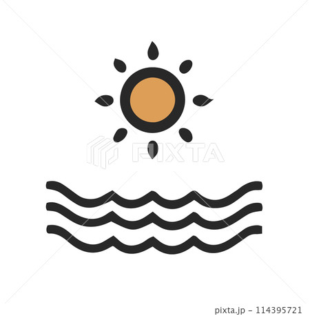 Abstract Sun and Waves Icon 114395721