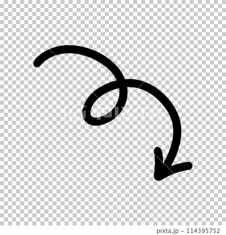 手書きのくるくる矢印 手書きのくるくる矢印 114395752