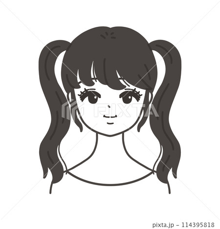 正面を向いた女性の顔・ノーメイク 正面を向いた女性の顔・ノーメイク 114395818