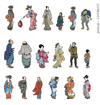 浮世絵の添景人物集 114396237