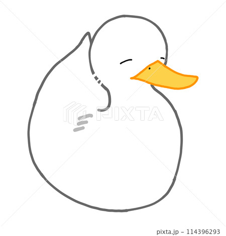 寝ているアヒルのイラストのイラスト素材 [114396293] - PIXTA