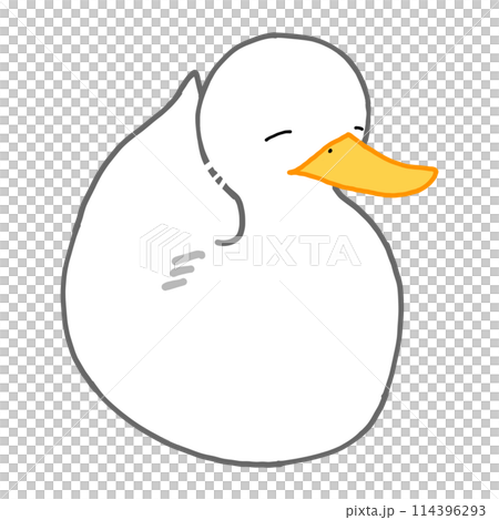 一隻睡覺的鴨子的插圖 114396293