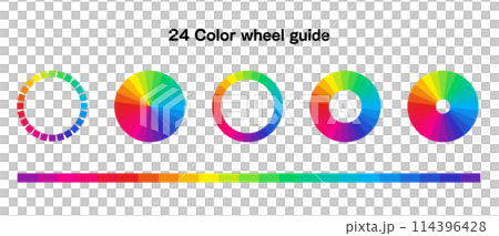 顏色選擇器圓圈和 24 種色調集 114396428