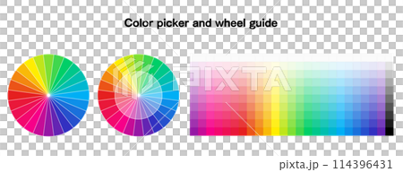 顏色選擇器圓圈和 24 種色調集 114396431
