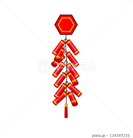 lunar chinese firecracker cartoon vector...のイラスト素材 [114397233] - PIXTA