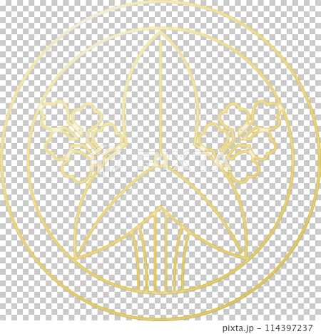Family crest: Full shadow circle with standing swamp [gold] 114397237
