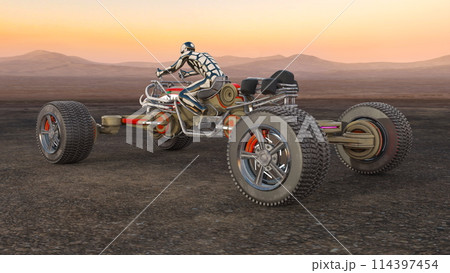 四輪バギーに乗るサイバーマン 114397454