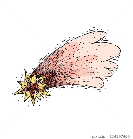 wish star fall sketch hand drawn vector 114397469