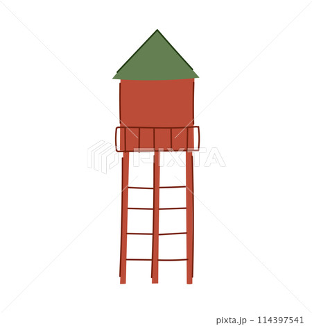 silhouette water tower cartoon vector illustration silhouette water tower cartoon vector illustration 114397541