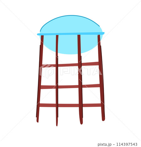 reservoir water tower cartoon vector illustration reservoir water tower cartoon vector illustration 114397543