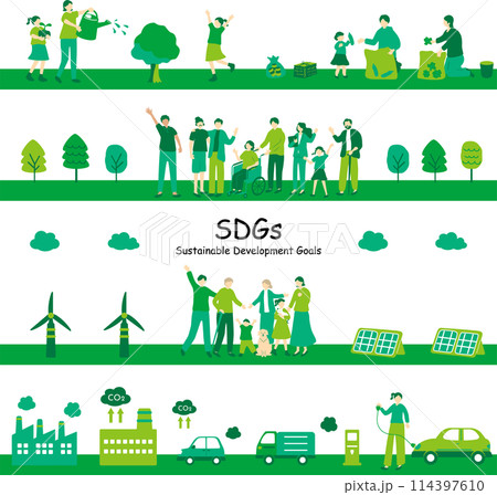 SDGs　持続可能な社会　シームレス素材集 114397610