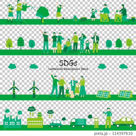 SDGs　持続可能な社会　シームレス素材集 114397610
