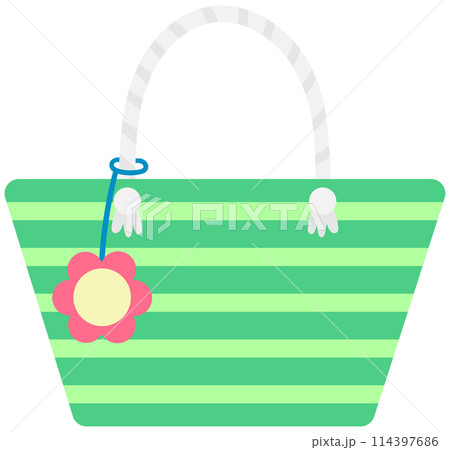 Kids hand drawn cute summer elements set beach bag 114397686