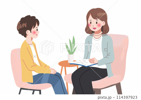 カウンセリングを受ける女性 114397923