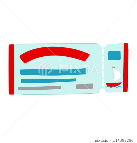 vacation cruise ship ticket cartoon vector illustration 114398286