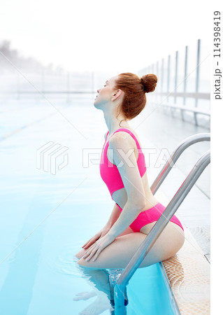 sexy slim awesome girl gets a real kick out of swimming sexy slim awesome girl gets a real kick out of swimming 114398419