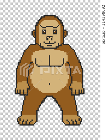 Gorilla_pixel art（棕色） 114398692