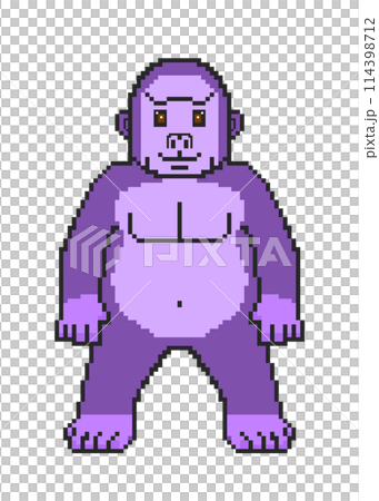 Gorilla_Pixel Art (Purple) Gorilla_Pixel Art (Purple) 114398712
