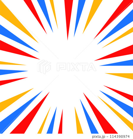 カラフルな集中線のイラスト素材 114398974