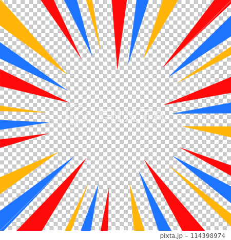 カラフルな集中線のイラスト素材 114398974