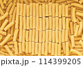 Uncooked Rigatoni Pasta, Noodles as a Background. 114399205