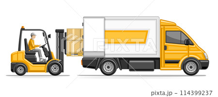 Vector illustration of Loading Truck Vector illustration of Loading Truck 114399237
