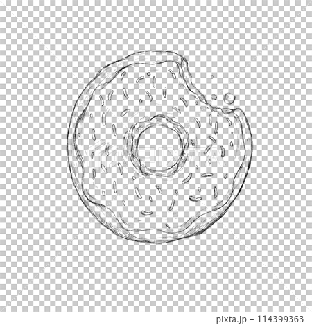美味しそうな手描きドーナツ 美味しそうな手描きドーナツ 114399363