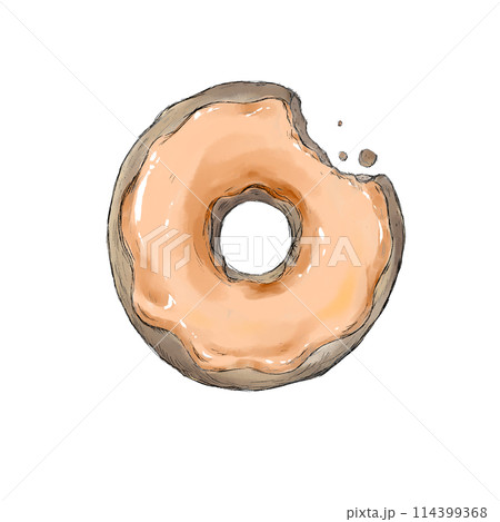 美味しそうな手描きドーナツ 美味しそうな手描きドーナツ 114399368