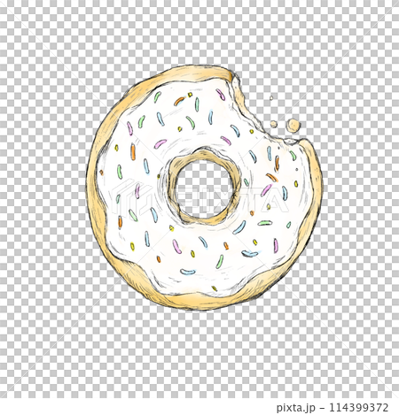 Delicious hand-drawn donuts 114399372