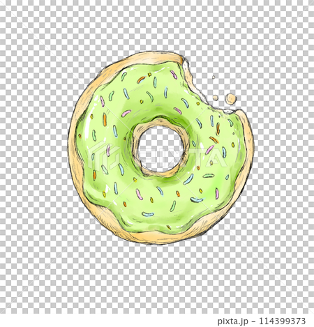 美味しそうな手描きドーナツ 美味しそうな手描きドーナツ 114399373