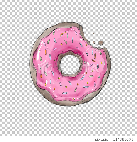 Delicious hand-drawn donuts 114399379