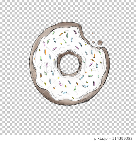 Delicious hand-drawn donuts 114399382