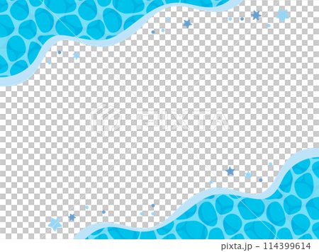 青い海のイラストフレーム 114399614
