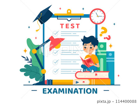Examination Paper Vector Illustration with Online Exam, Form, Papers Answers, Survey or Internet Quiz in Flat Kids Cartoon Background Design Examination Paper Vector Illustration with Online Exam, Form, Papers Answers, Survey or Internet Quiz in Flat Kids Cartoon Background Design 114400088