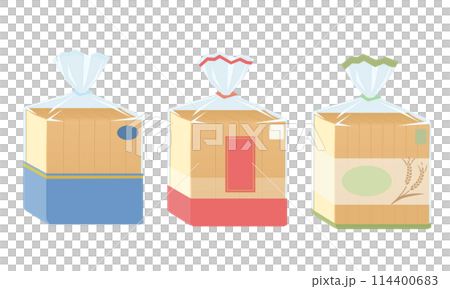 袋入り食パンのイラスト 袋入り食パンのイラスト 114400683
