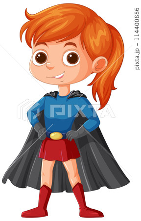 Young Superhero Girl in Costume 114400886