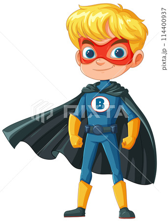 Young Superhero Boy in Costume Young Superhero Boy in Costume 114400937
