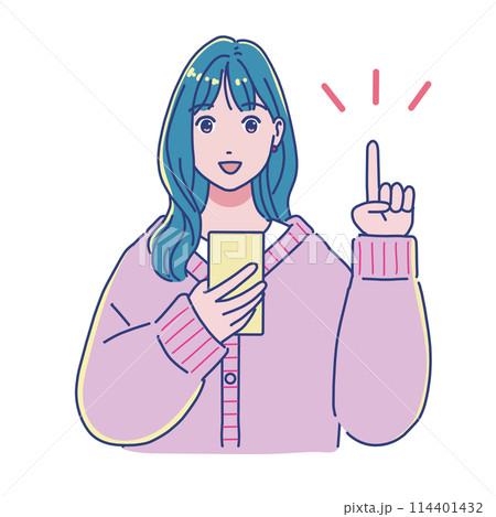スマホを使うアニメ調の女の子 スマホを使うアニメ調の女の子 114401432