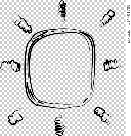 Hand painted sun, sun rays, sketch in cartoon style 114401789