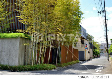 東京 代々木上原駅周辺の閑静な高級住宅街の風景 東京 代々木上原駅周辺の閑静な高級住宅街の風景 114401851