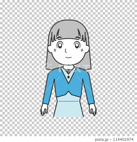 簡單人面朝前上半身女A 簡單人面朝前上半身女A 114402974