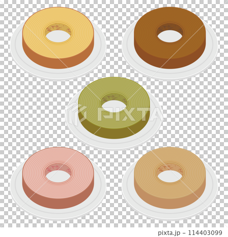 Baumkuchen illustration set 114403099