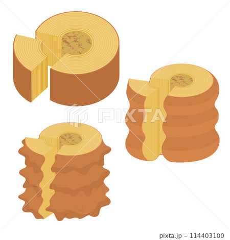 バウムクーヘンのイラスト 114403100