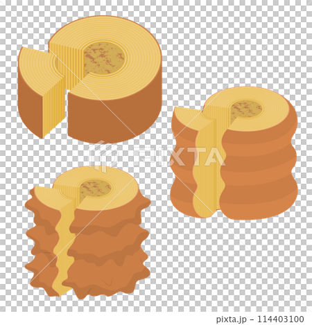 バウムクーヘンのイラスト 114403100