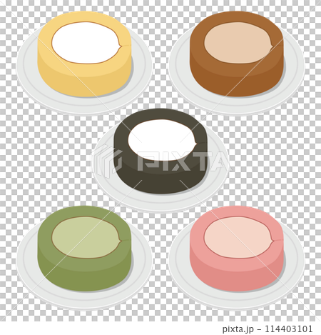 ロールケーキのイラストセット 114403101