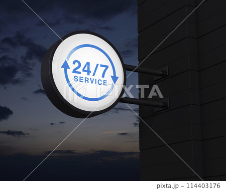Business full time online service concept, 3D rendering Business full time online service concept, 3D rendering 114403176
