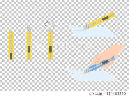 Cutter knife illustration set 114403220